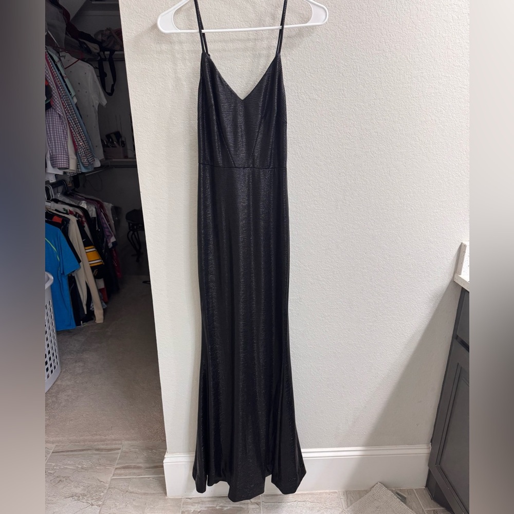 Lulu's Shimmering Black Maxi Dress